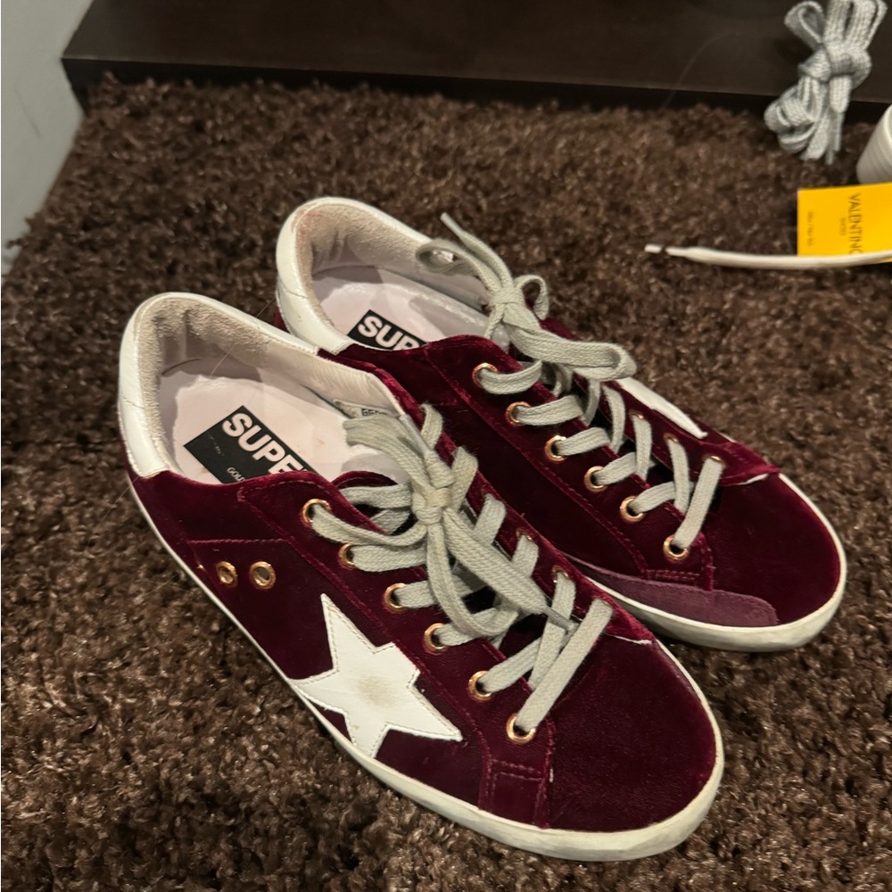 Golden Goose Red and White Sneakers Classic Retro Style